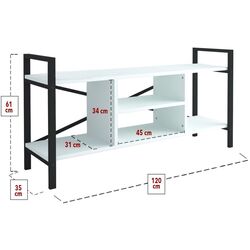 Tumba pentru TV Bofigo 61x120 (White/Black) Thumb