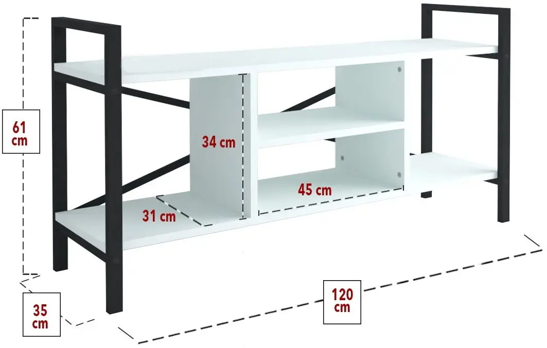 Tumba pentru TV Bofigo 61x120 (White/Black)