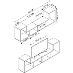 Tumba-transformer TV Fabulous 183x53.8x29.7 (Anthracite) Thumb