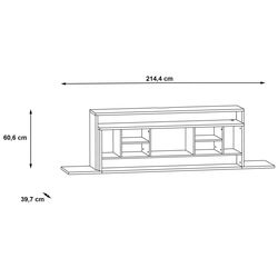 Tumba pentru TV Fortuna Aragua 214.4x60.6x39.7 (Black/Dark Concrete) Thumb