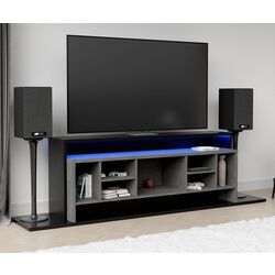 Tumba pentru TV Fortuna Aragua 214.4x60.6x39.7 (Black/Dark Concrete)