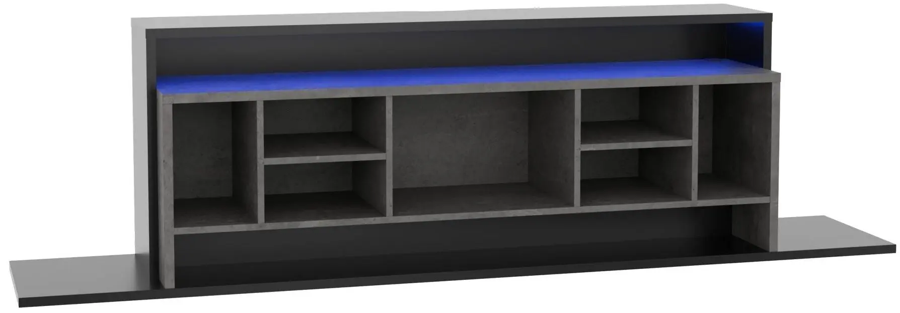 Tumba pentru TV Fortuna Aragua 214.4x60.6x39.7 (Black/Dark Concrete) - 3