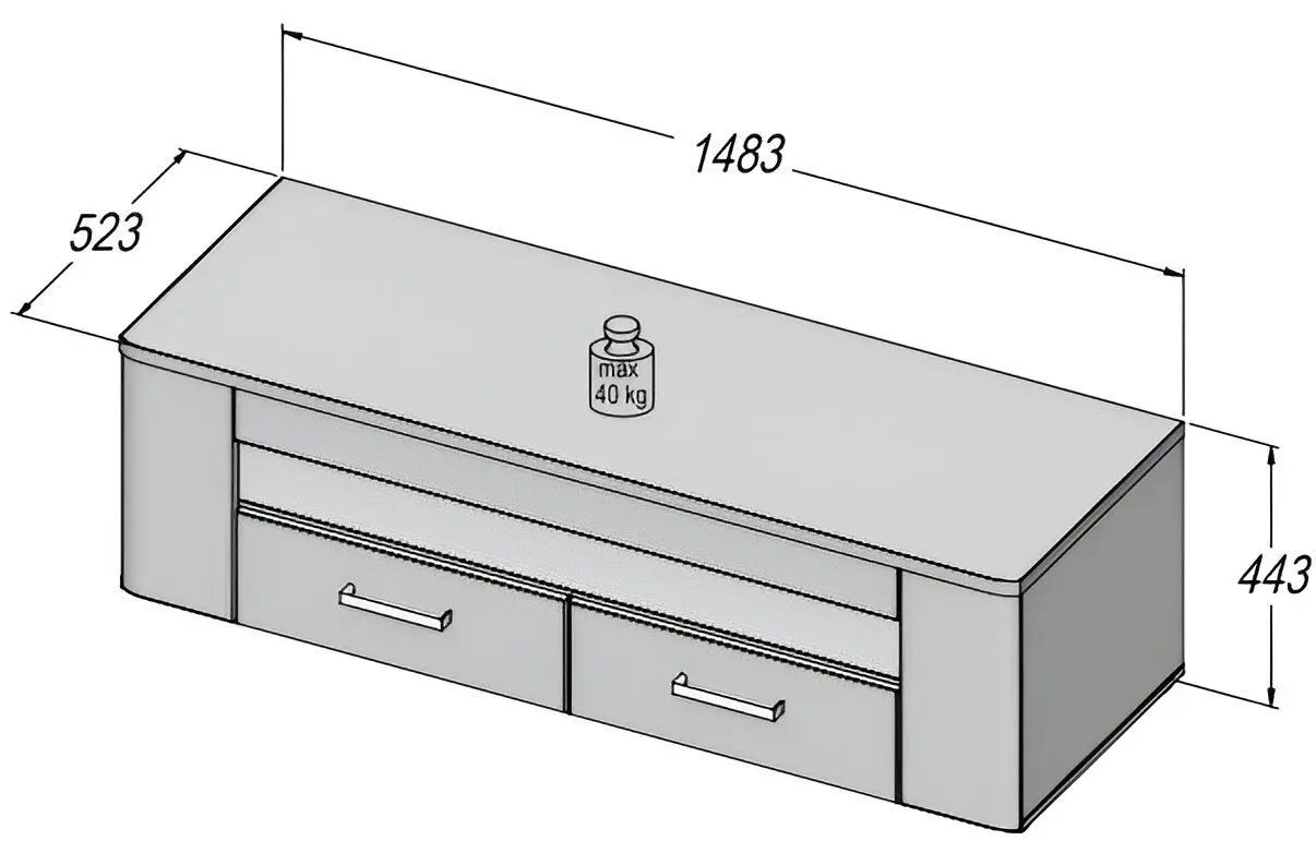 Tumba pentru TV Fortuna Belmondo 148.3x44.3x52.3 (Sand Oak)