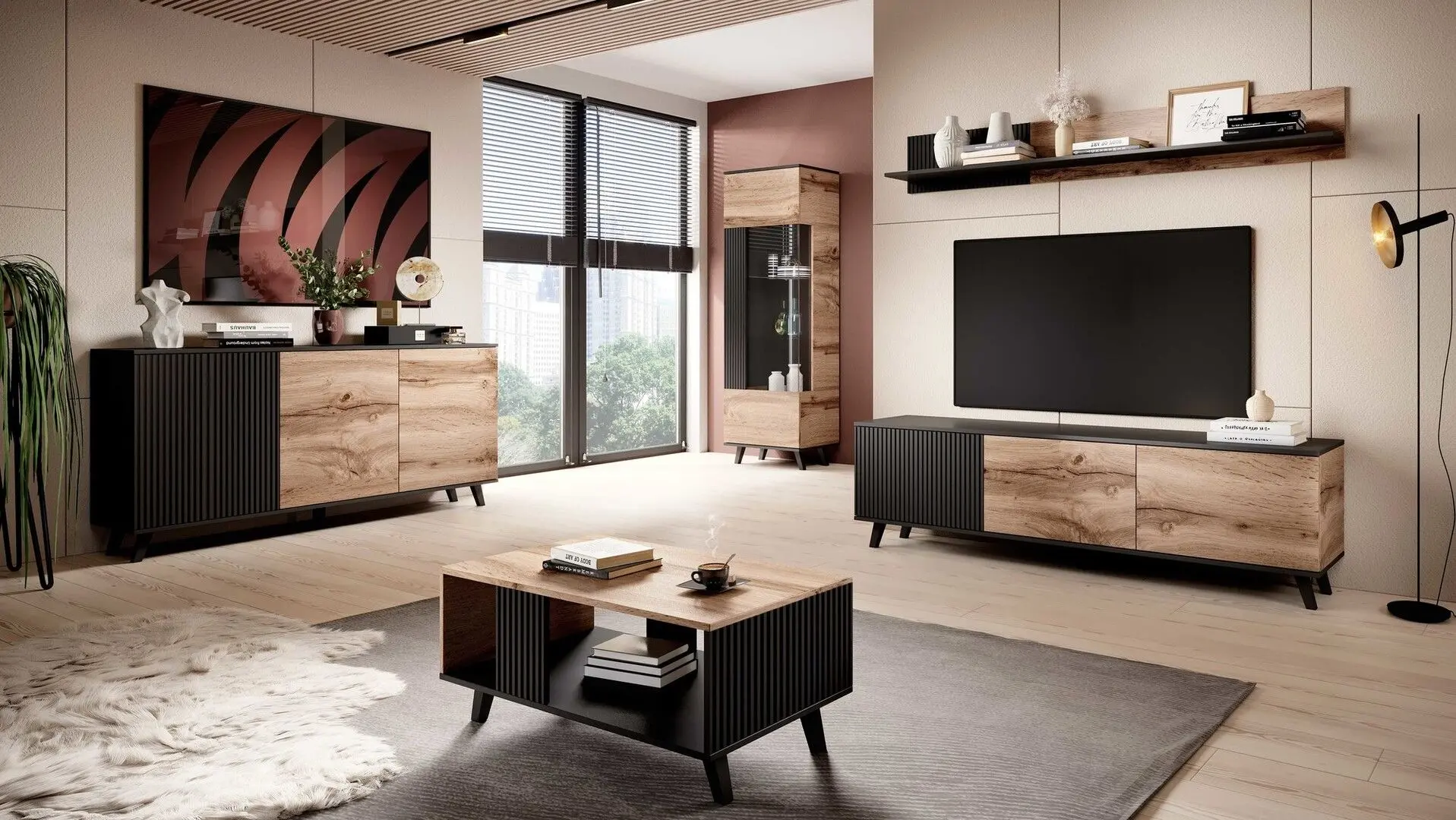 Tumba pentru TV Halmar Random RTV-2 (Wotan Oak/Black)