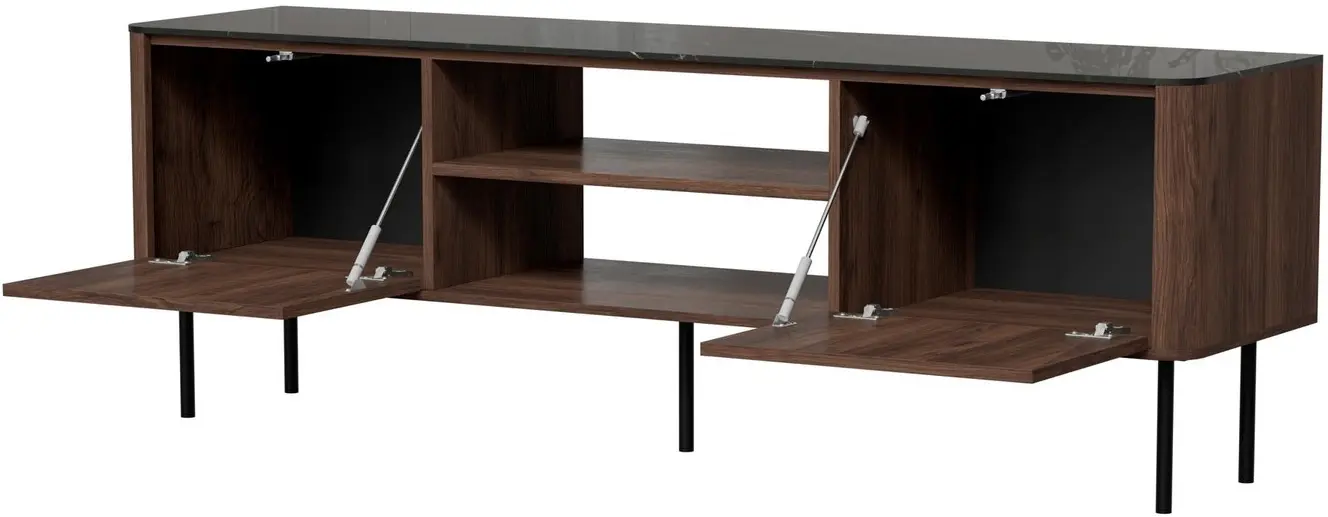 Tumba pentru TV Halmar Solano RTV-1 (Warmia Walnut/Black Marble) - 3