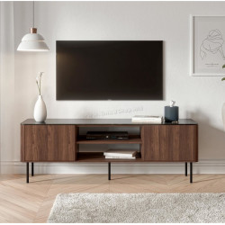 Tumba pentru TV Halmar Solano RTV-1 (Warmia Walnut/Black Marble)