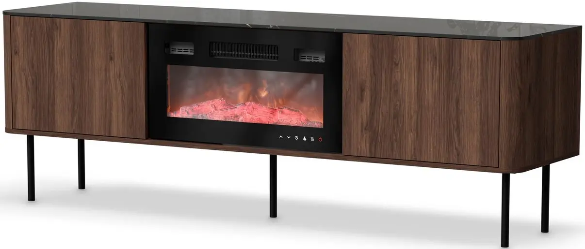 Tumba pentru TV Halmar Solano RTV-1 (Warmia Walnut/Black Marble) - 4