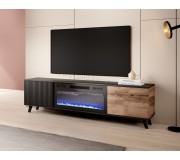 Tumba pentru TV cu biosemineu Halmar Random RTV-K (Wotan Oak/Black)