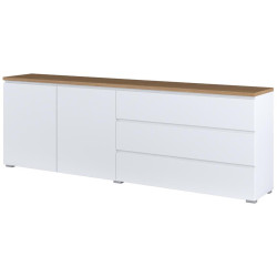 Тумба РТВ Helvetia 247VOJ28 (White/Mauvella Oak) Thumb
