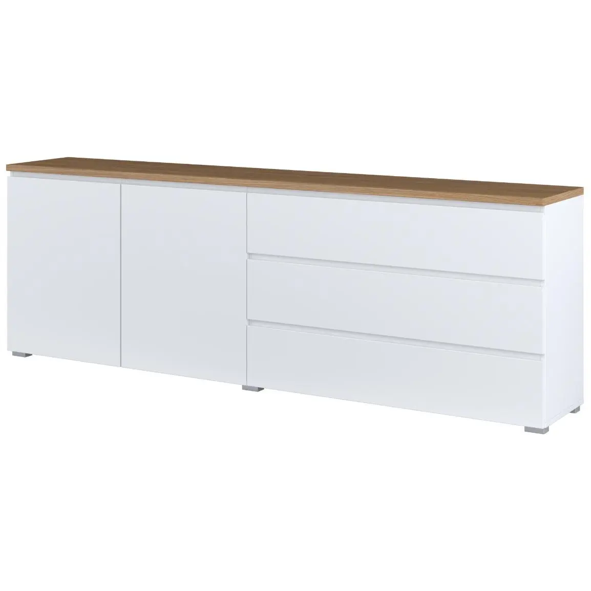 Тумба РТВ Helvetia 247VOJ28 (White/Mauvella Oak) - 2