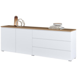 Тумба РТВ Helvetia 247VOJ28 (White/Mauvella Oak) Thumb