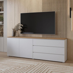 Тумба РТВ Helvetia 247VOJ28 (White/Mauvella Oak)