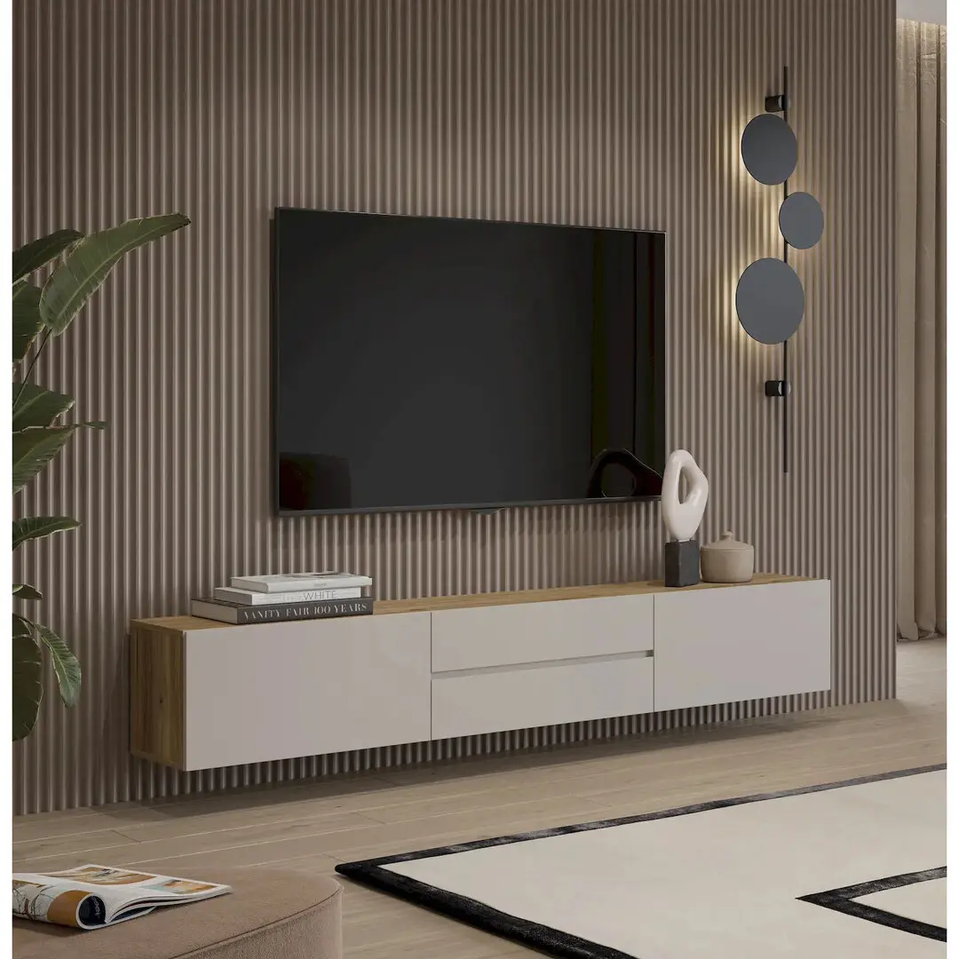 Tumba pentru TV Helvetia 24MKOM39 (Mauvella Oak/Cashmere)