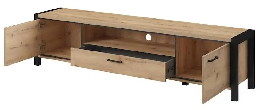 Tumba pentru TV Helvetia Aktiv №40 2D1S (Taurus Oak/Black Matt)