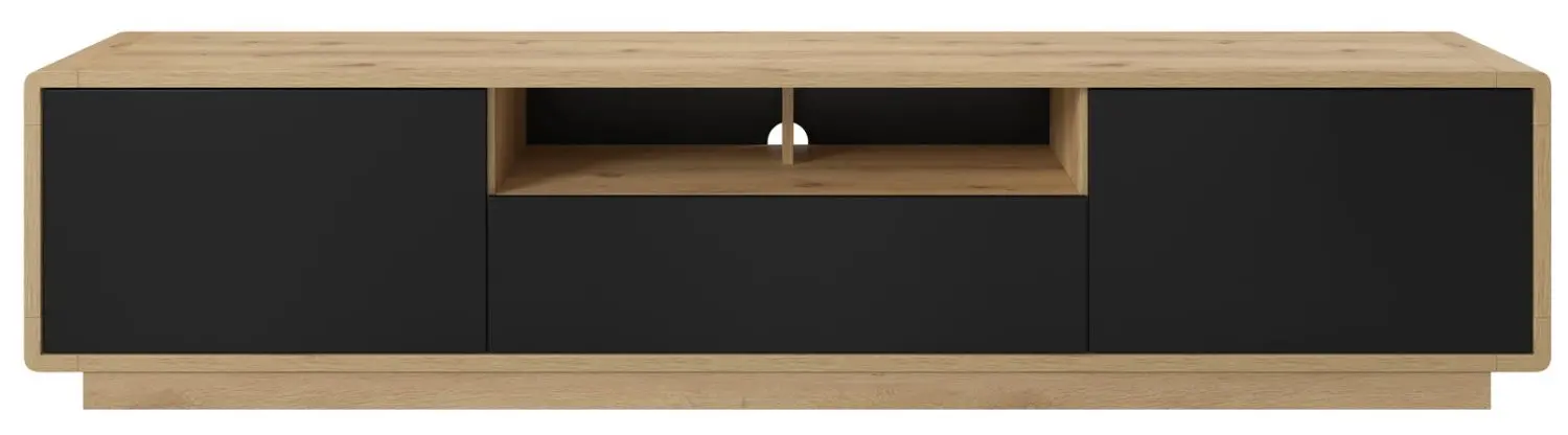 Tumba pentru TV Helvetia Aston №40 2D1S (Black Matt/Taurus Oak)