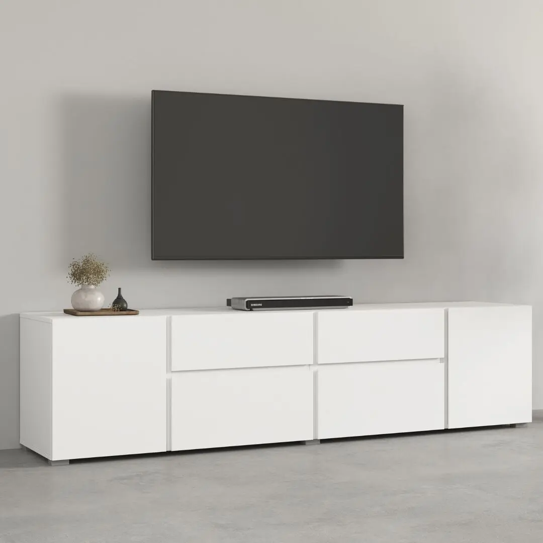 Tumba pentru TV Helvetia Asymetric 2497OA39 (White)