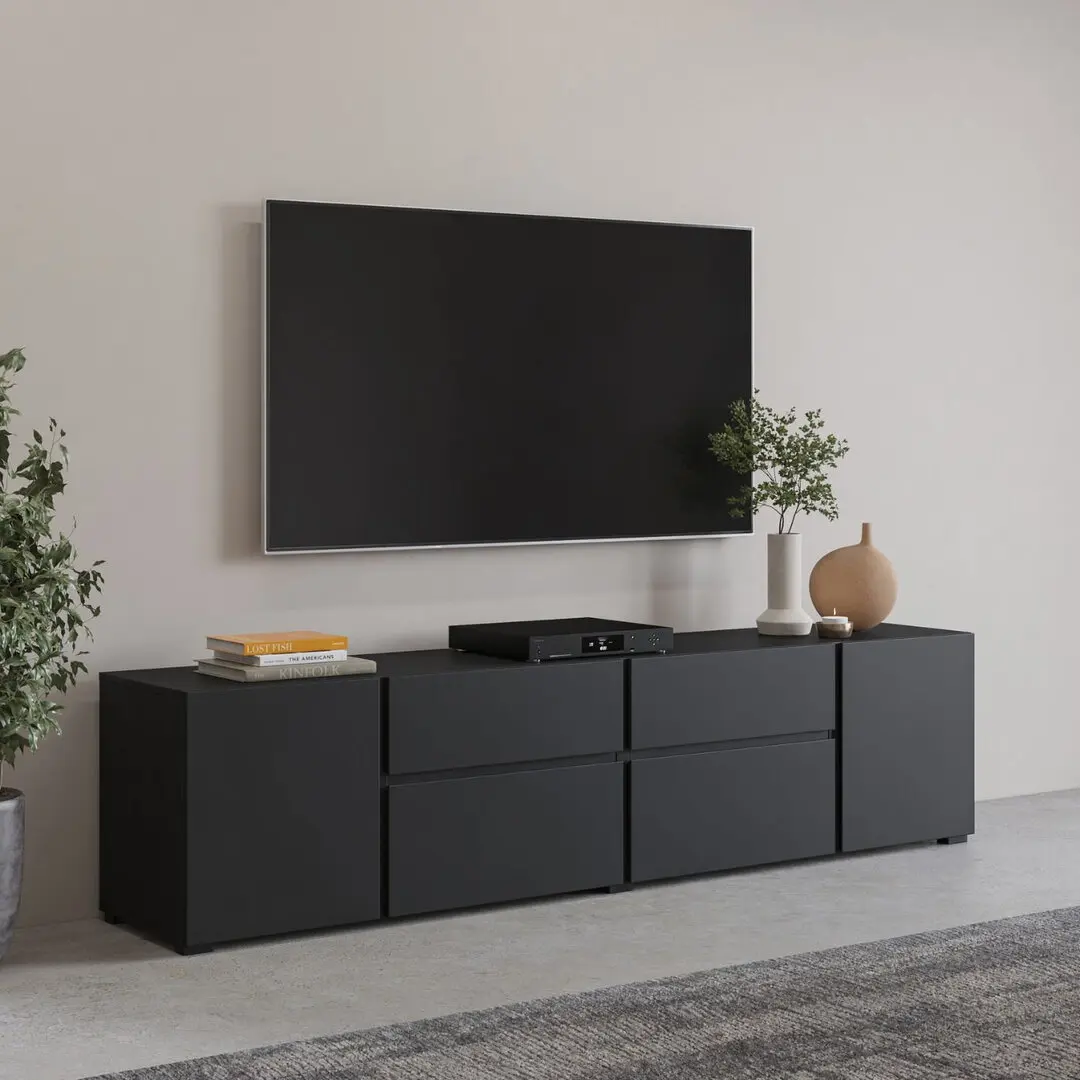 Tumba pentru TV Helvetia Asymetric 24W3OA39 (Black Onyks)