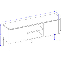 Tumba pentru TV Helvetia Bello 24COOB40 (Congo/Black) Thumb