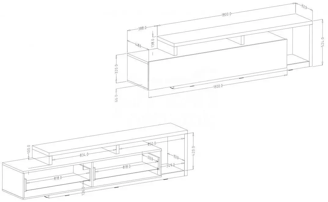 Tumba pentru TV Helvetia Bota №40 2S (Black Matt)