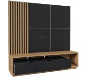 Tumba pentru TV Helvetia Celine 24N2LR09 2.0 (Black Matt/Wotan Oak)