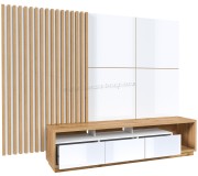 Tumba pentru TV Helvetia Celine 24NALR10 2.5 (White Gloss/Wotan Oak)