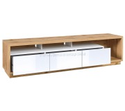 Tumba pentru TV Helvetia Celine №40 3S (Wotan Oak/White Gloss)