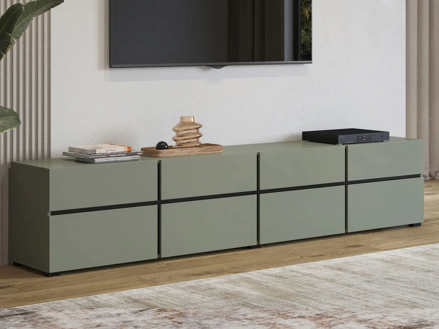 Тумба РТВ Helvetia Cross 24GWMY40 4K4S (Green/Black)