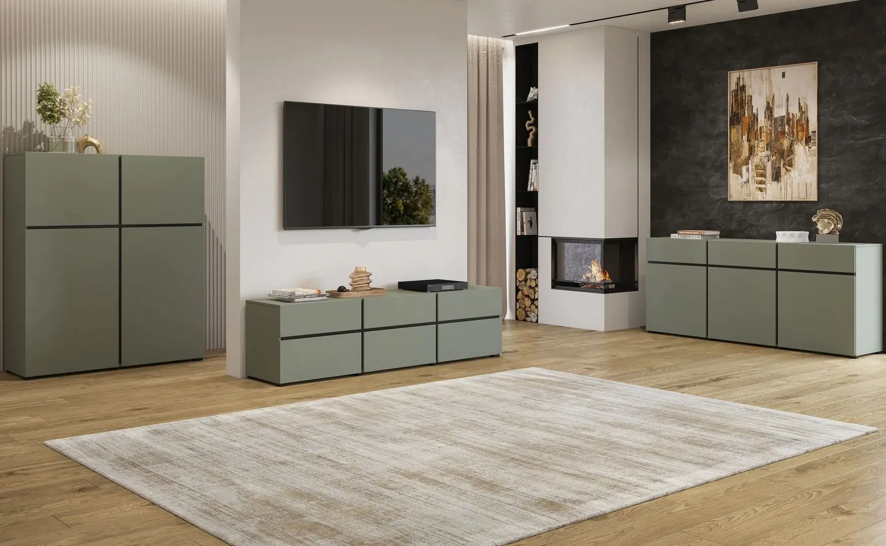 Тумба РТВ Helvetia Cross 24GWMY41 3K3S (Green/Black) - 3