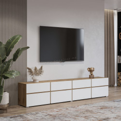 Tumba pentru TV Helvetia Cross 24N9MY40 (Wotan Oak/White)