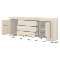 Tumba pentru TV Helvetia Cuba II 24DEOC25 (Elegant Oak/Black) Thumb