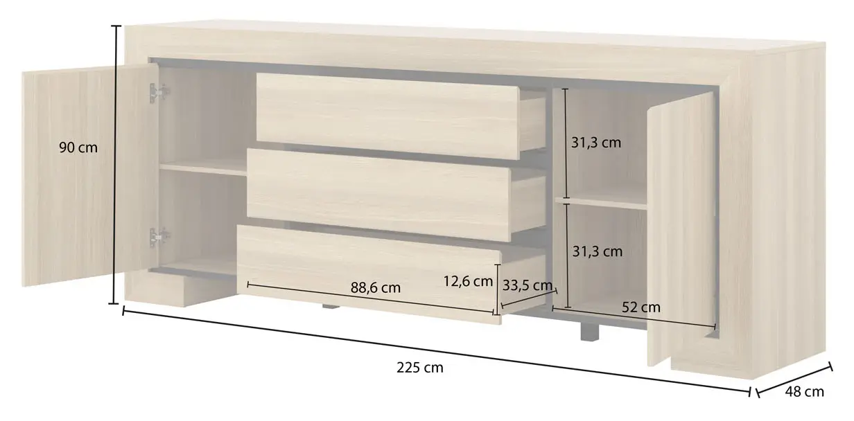 Tumba pentru TV Helvetia Cuba II 24DEOC25 (Elegant Oak/Black)