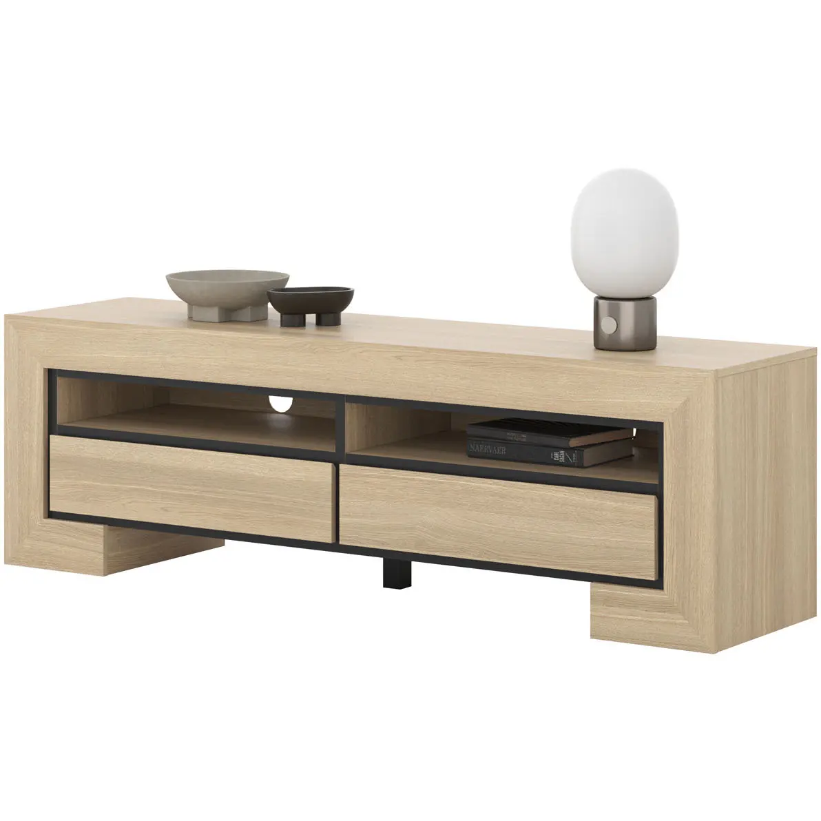 Tumba pentru TV Helvetia Cuba II 24DEOC40 (Elegant Oak/Black) - 4