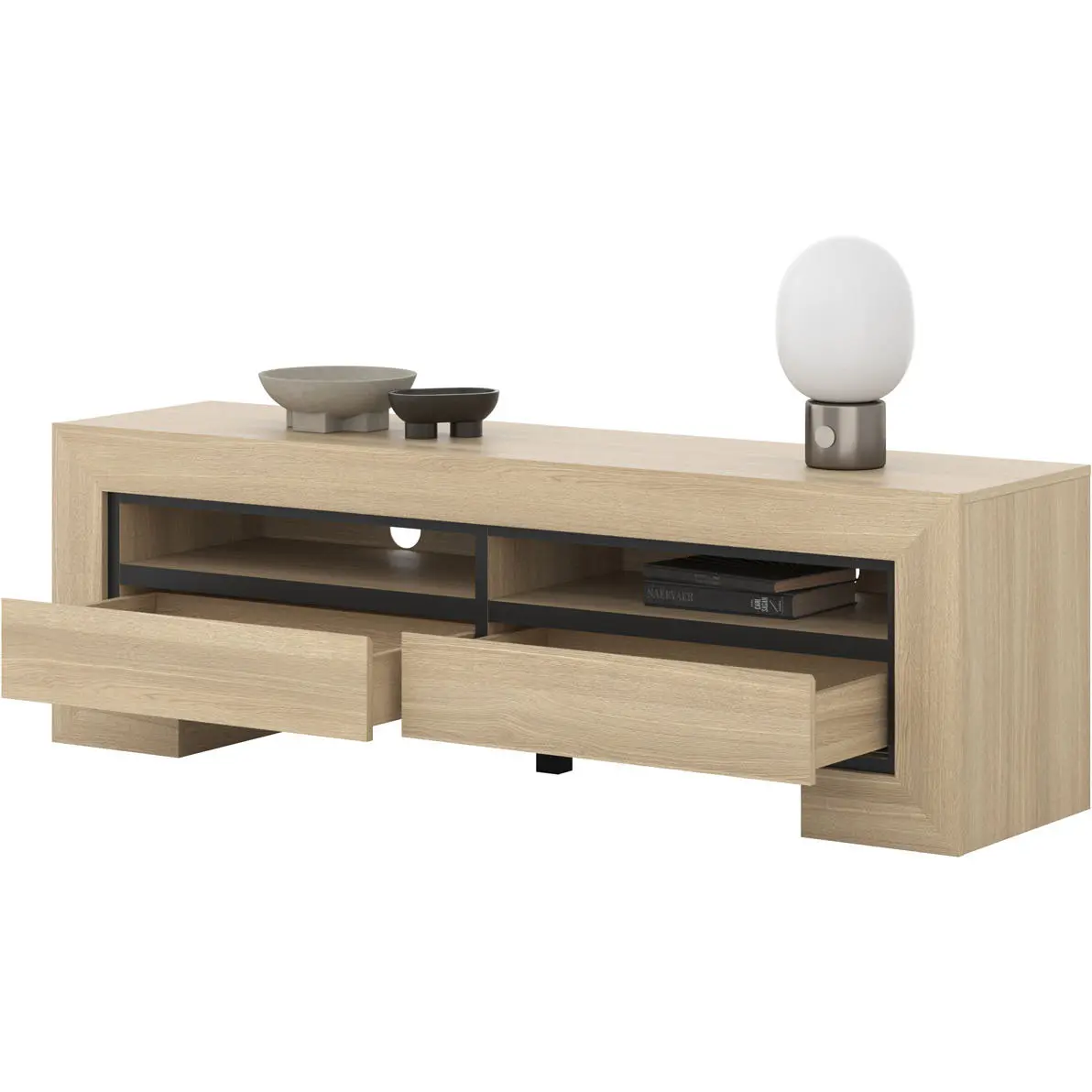 Tumba pentru TV Helvetia Cuba II 24DEOC40 (Elegant Oak/Black) - 5