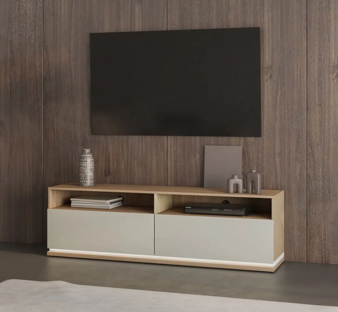 Тумба РТВ Helvetia Dore 2D 160 cm (Oiled Oak/Cashmere)