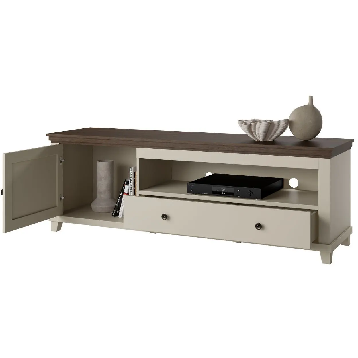 Tumba pentru TV Helvetia Evora 24D1JU40 (Light Beige/Dunin Oak) - 6