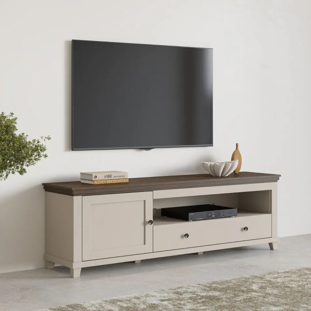 Tumba pentru TV Helvetia Evora 24D1JU40 (Light Beige/Dunin Oak)