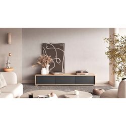 Tumba pentru TV Helvetia Frida 180 (Anthracite/Natural Oak) Thumb