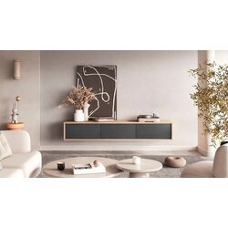 Tumba pentru TV Helvetia Frida 180 (Anthracite/Natural Oak)