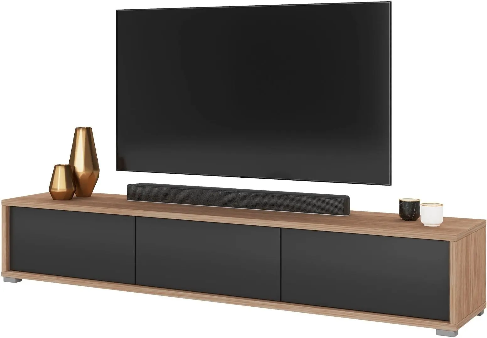Tumba pentru TV Helvetia Frida 180 (Anthracite/Natural Oak)