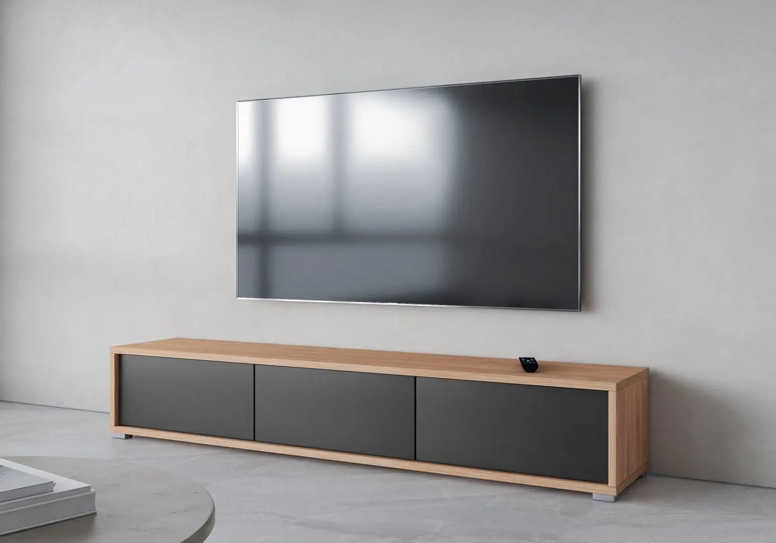 Tumba pentru TV Helvetia Frida 180 (Anthracite/Natural Oak)
