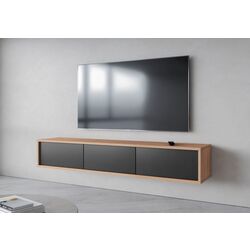 Tumba pentru TV Helvetia Frida 180 (Anthracite/Natural Oak) Thumb