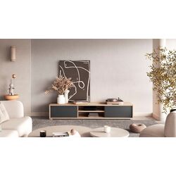 Тумба РТВ Helvetia Frida 2D (Anthracite/Oak) Thumb