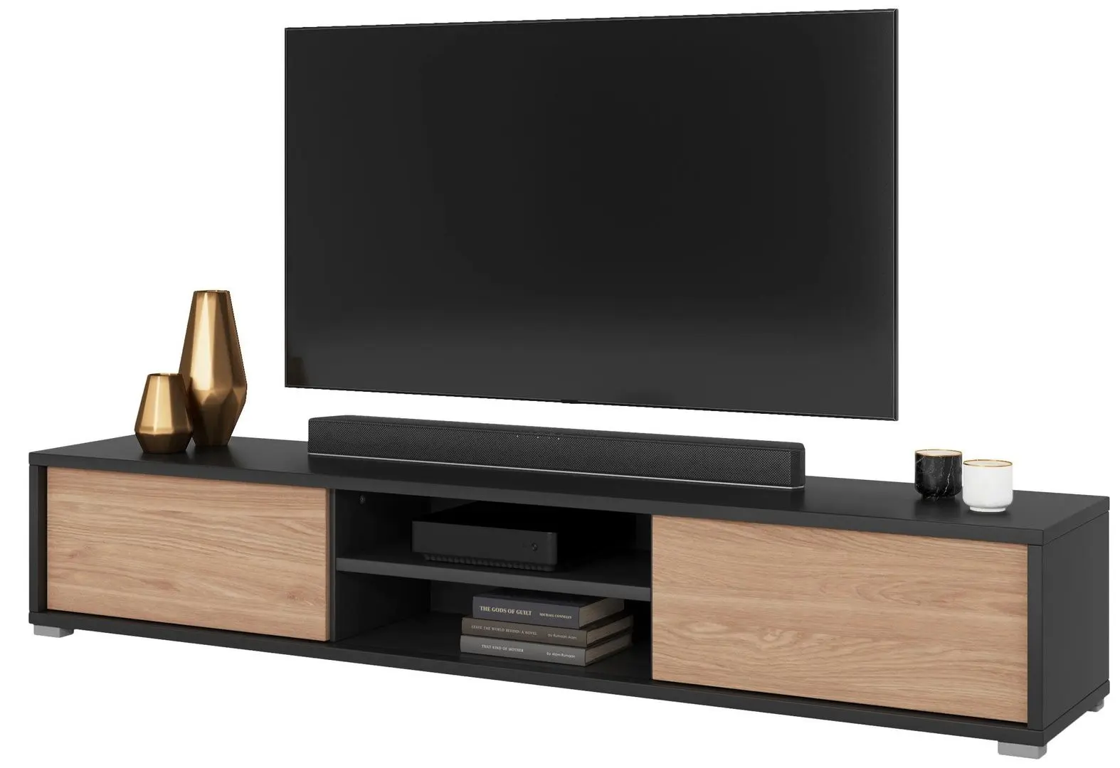 Тумба РТВ Helvetia Frida 2D (Natural Oak/Anthracite)