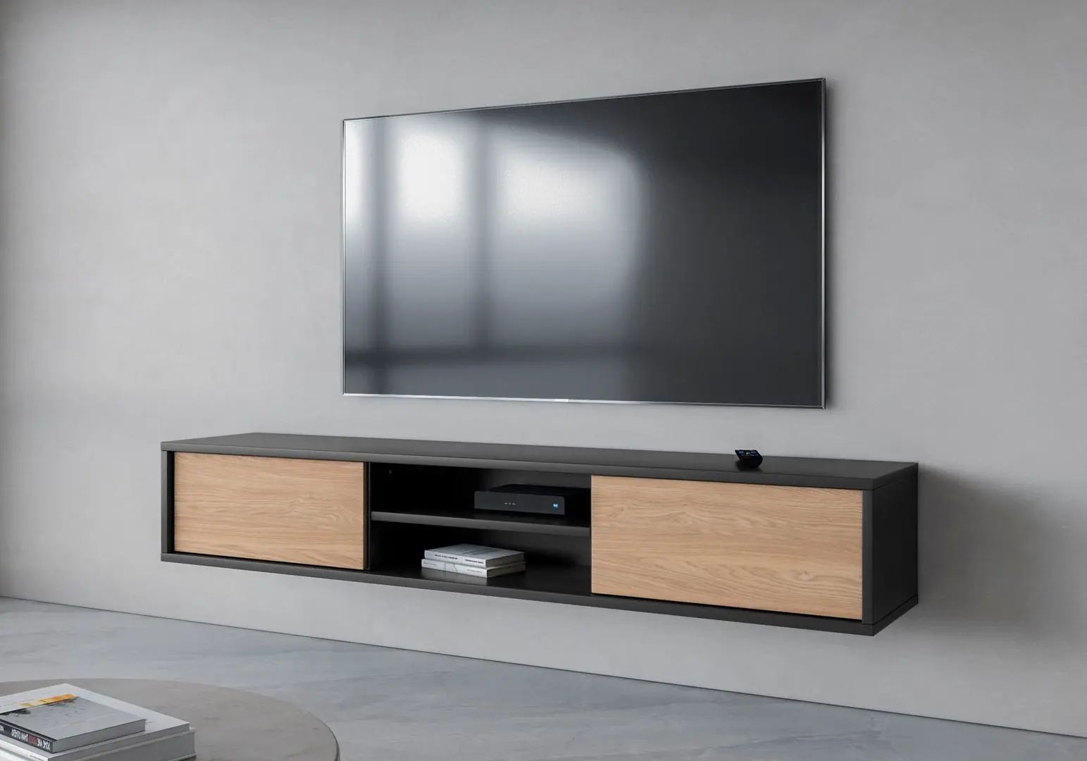 Тумба РТВ Helvetia Frida 2D (Natural Oak/Anthracite)