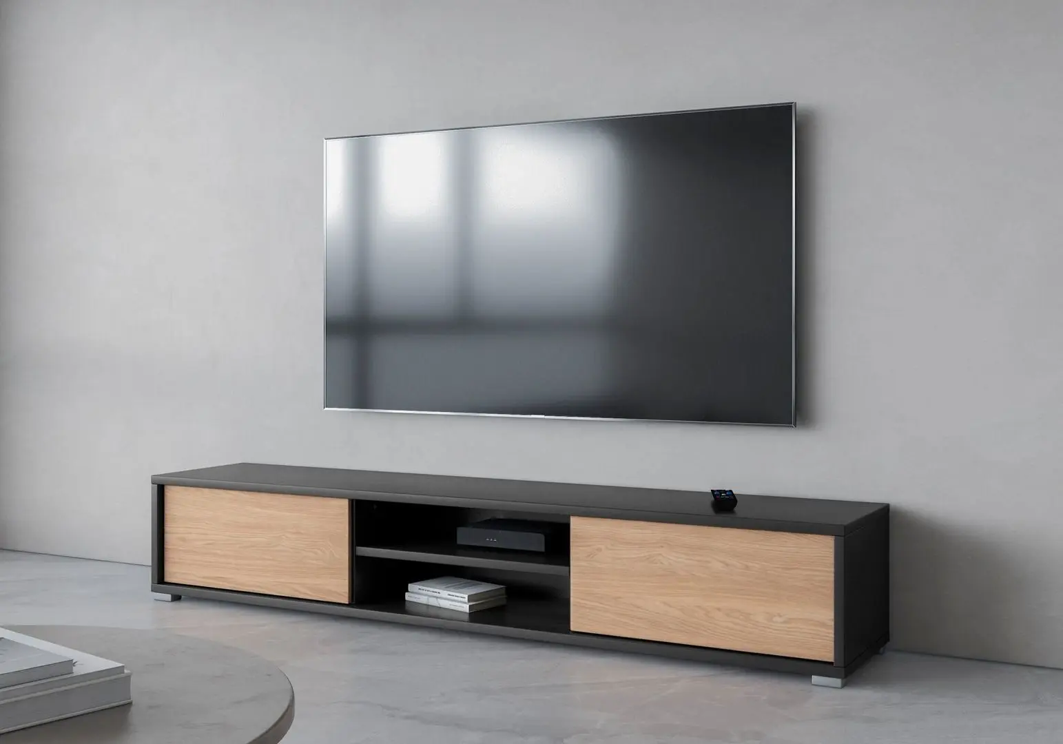 Тумба РТВ Helvetia Frida 2D (Natural Oak/Anthracite)