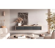 Tumba pentru TV Helvetia Frida 2D2S (Anthracite/Natural Oak)