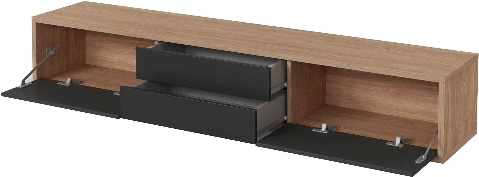 Тумба РТВ Helvetia Frida 2D2S (Anthracite/Natural Oak)