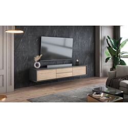 Tumba pentru TV Helvetia Frida 2D2S (Anthracite/Oak) Thumb