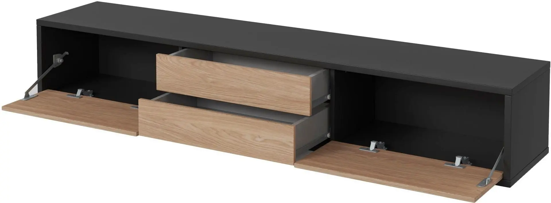 Tumba pentru TV Helvetia Frida 2D2S (Anthracite/Oak)