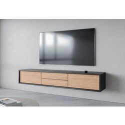 Tumba pentru TV Helvetia Frida 2D2S (Anthracite/Oak) Thumb